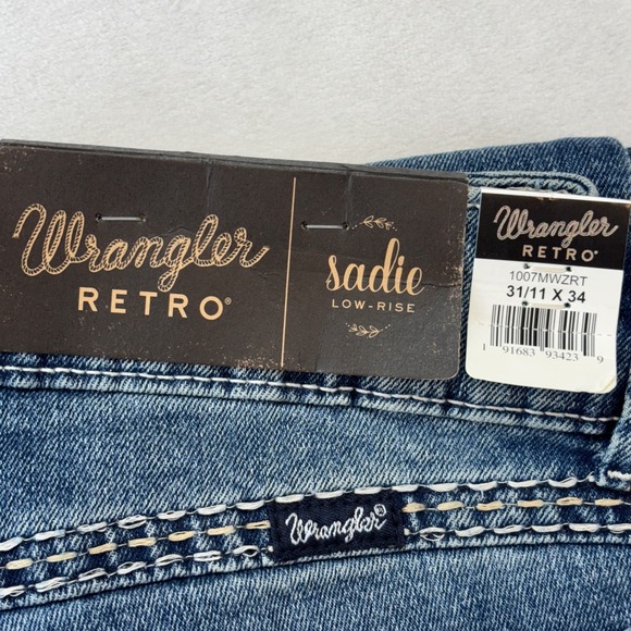 Wrangler Retro Sadie Low Rise Bootcut Jeans Blue Denim Women Size 31x34 New - Picture 8 of 13